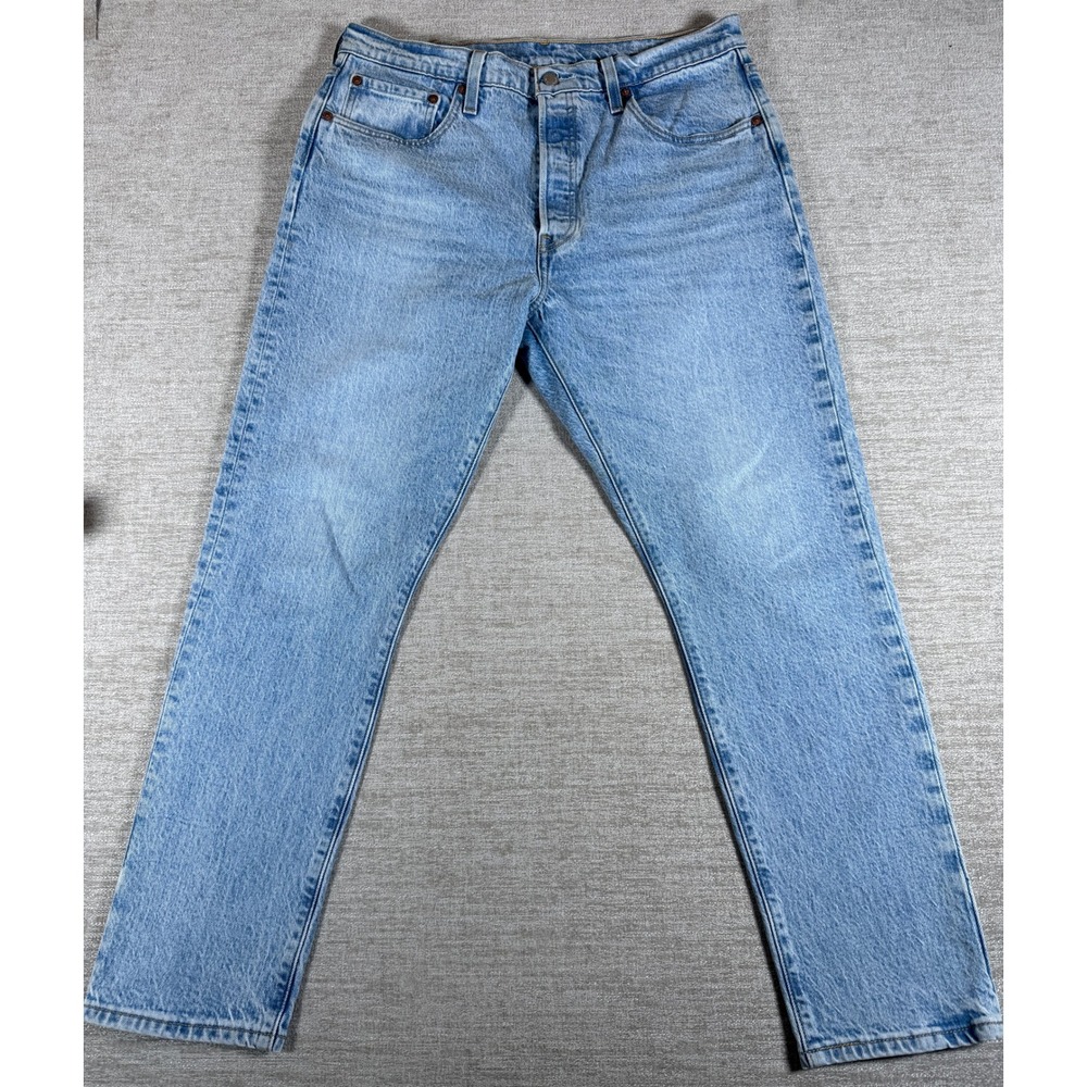 Levi's 501 S Jeans Womens 32x27 Light Blue Skinny Stretch Button Fly 31/28 - Picture 2 of 10